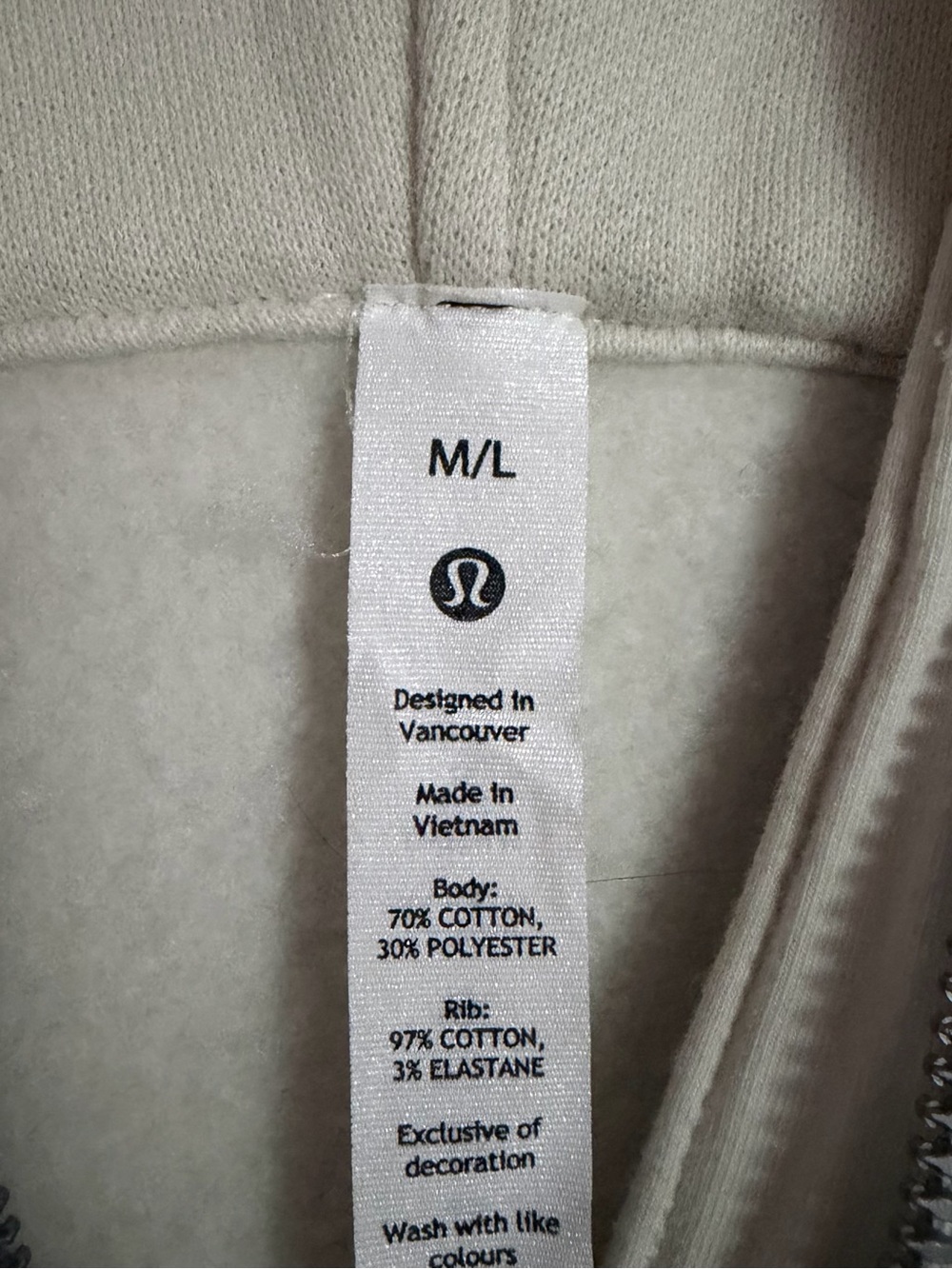 NWOT lululemon cream half zip scuba hoodie - Picture 2 of 6